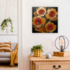 Embers in Bloom — Where Red Desire Meets Golden Grace Canvas Wall Art Stretched Frame Painting