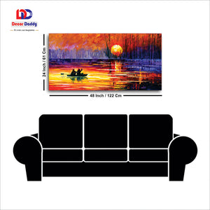 Radiant Sunset Fields Canvas wall art painting