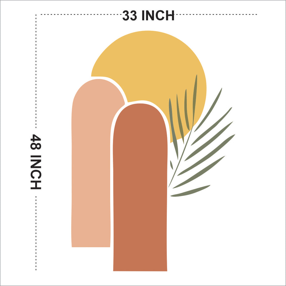 Palm leaf and arches art abstract Wall decal