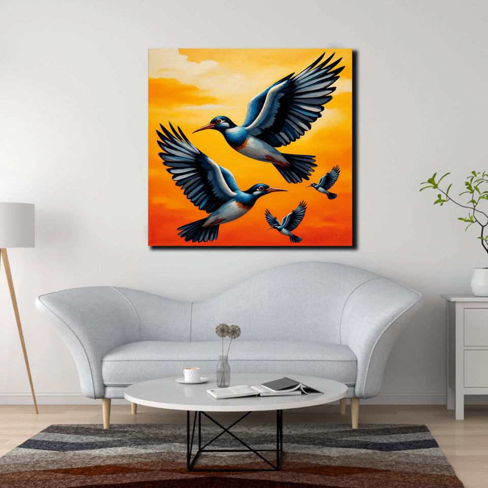 Aerial Elegance — Where Earth Meets Sky Cnavs Wall Art Stretched Frame Painting