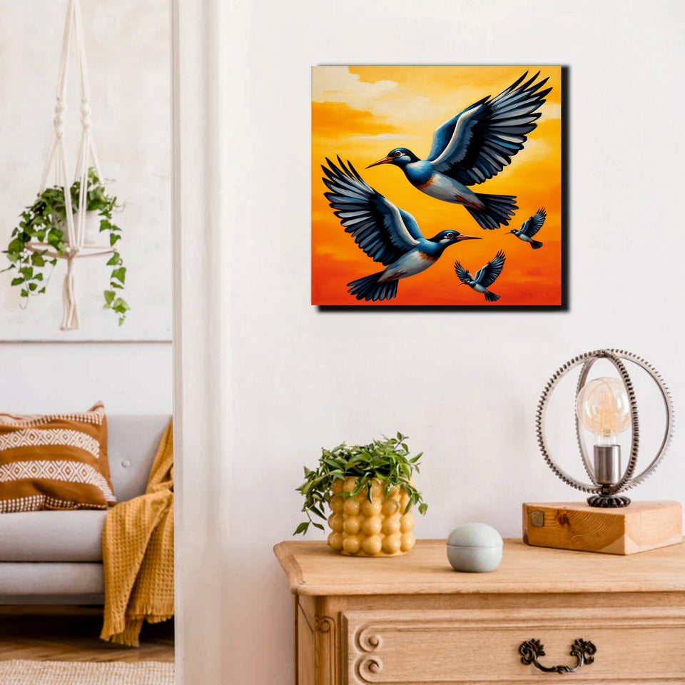 Aerial Elegance — Where Earth Meets Sky Cnavs Wall Art Stretched Frame Painting