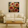 Embers in Bloom — Where Red Desire Meets Golden Grace Canvas Wall Art Stretched Frame Painting
