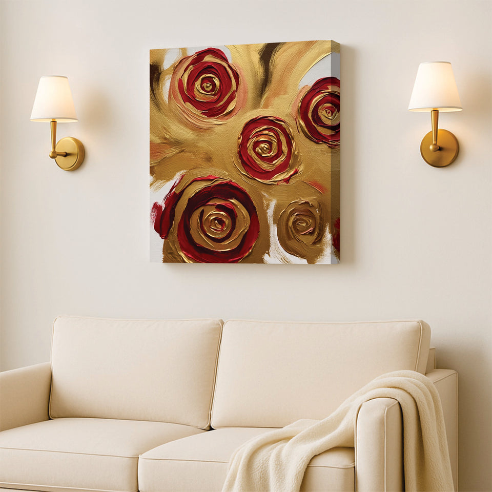 Royal Radiance — A Vision of Love Wreathed in Gold Stretched Frame