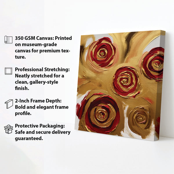 Royal Radiance — A Vision of Love Wreathed in Gold Stretched Frame