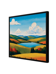 Golden Valley Canvas Wall Art Black Frame painting