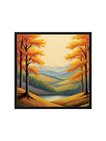 Evergreen Escape – Living Room Canvas Wall Art Black Frame Painting