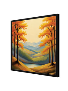 Evergreen Escape – Living Room Canvas Wall Art Black Frame Painting