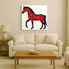 The red horse with white canvas wall art Stretched Frame painting