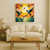 Wings of Dawn — Birds Awakening in Golden Light Canvas Wall Art Stretched Frame Painting