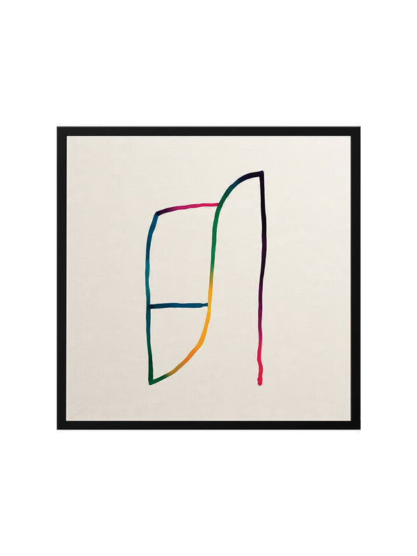 Colorful Horizon Digital Canvas Black Frame – Minimalist Wall Décor