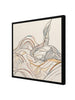 Sunset Over Hills Abstract Canvas Black Frame – Modern Digital Wall Painting