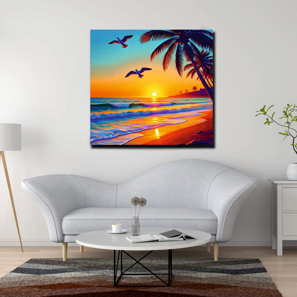 Warm Aura Studio Canvas Wall Art Stretched Frame Painting