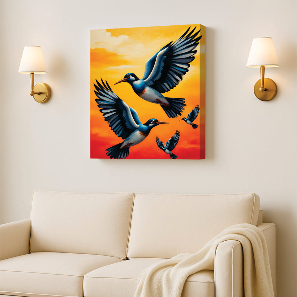 Aerial Elegance — Where Earth Meets Sky Cnavs Wall Art Stretched Frame Painting