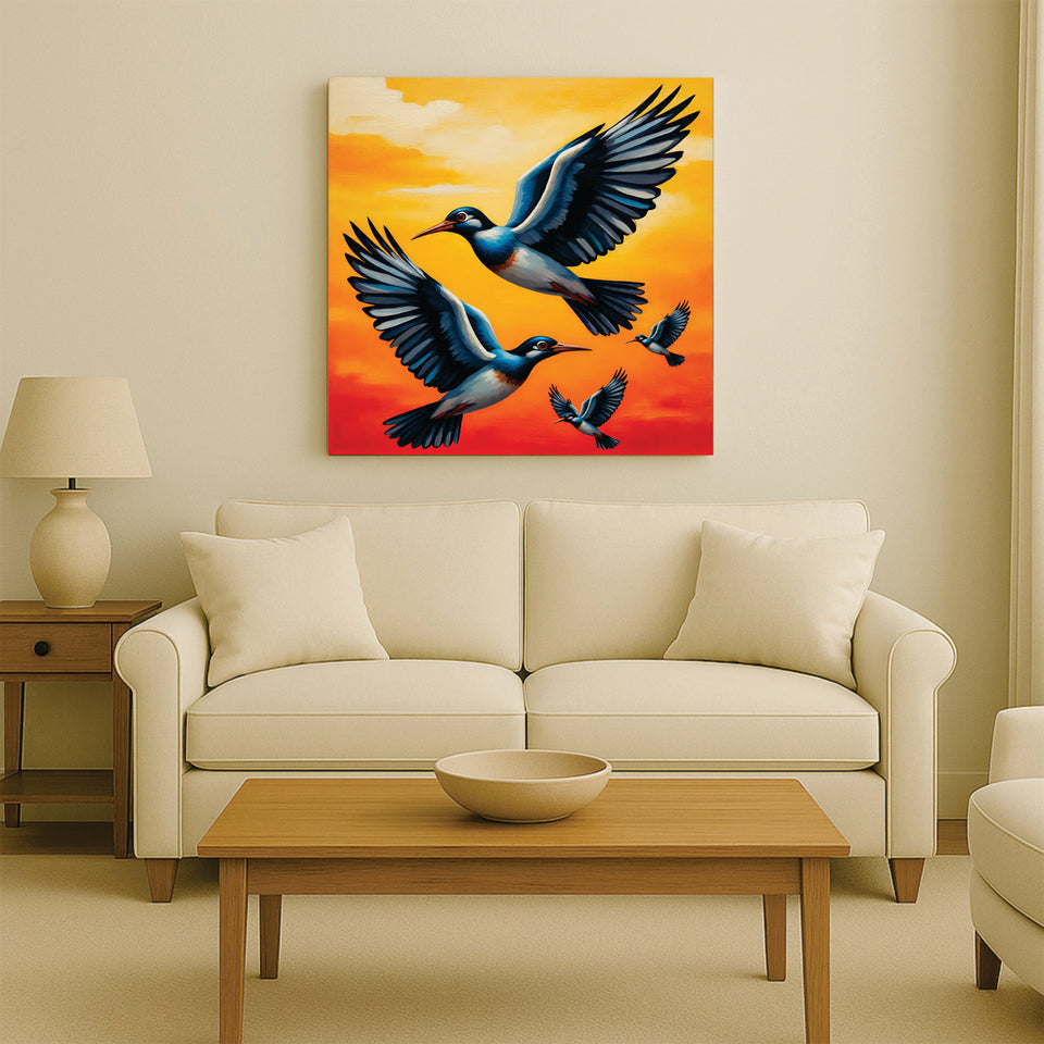 Aerial Elegance — Where Earth Meets Sky Cnavs Wall Art Stretched Frame Painting