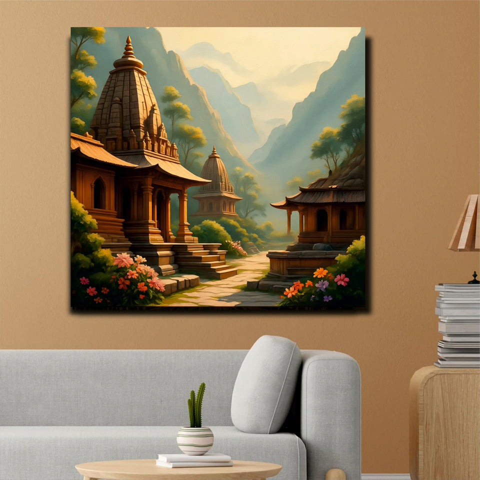 Echoes of Heritage Canvas Wall Art Stretched Frame Painting