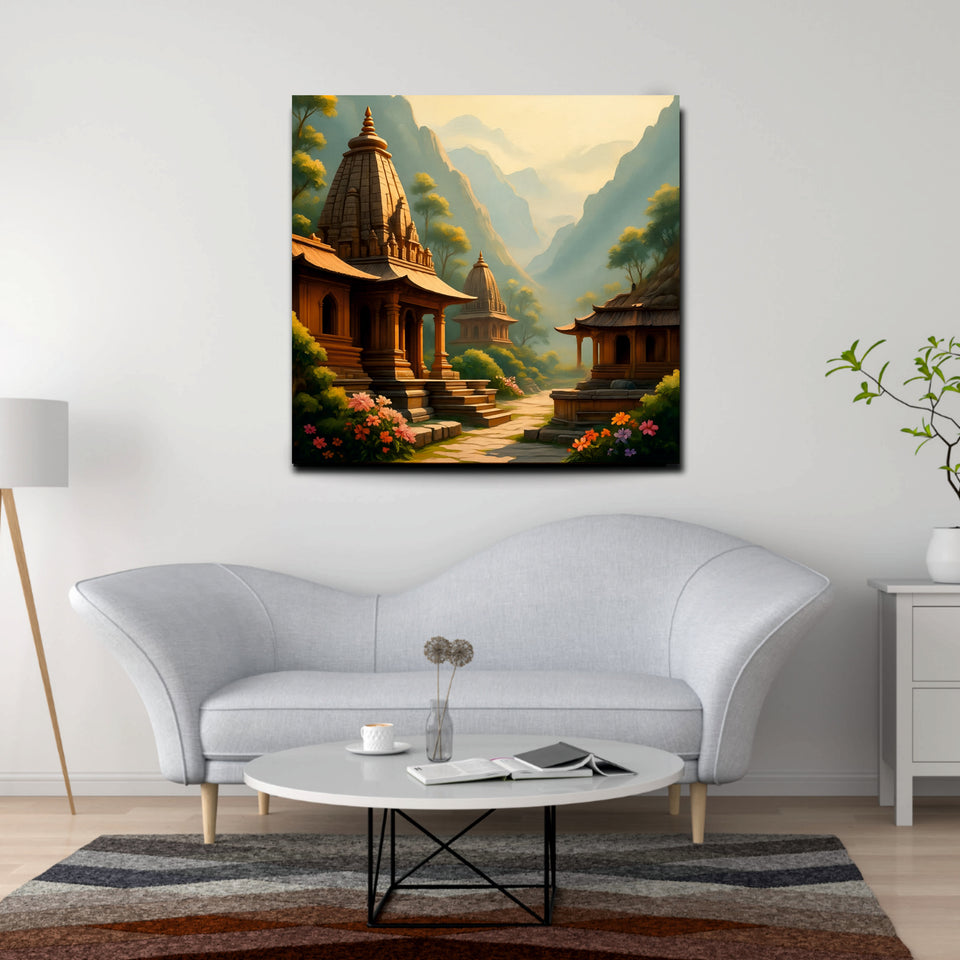 Echoes of Heritage Canvas Wall Art Stretched Frame Painting