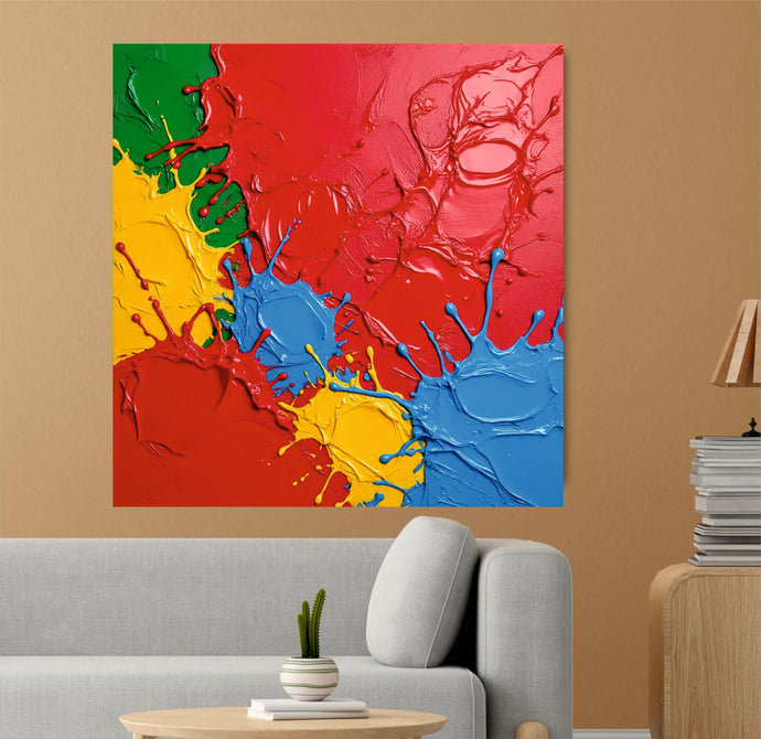 Vibrant texture meets bold expression Canvas Wall Art Stretched Frame Painting