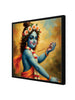 Radha Krishna Digital Canvas Black Frame Painting – Ethnic Wall Décor