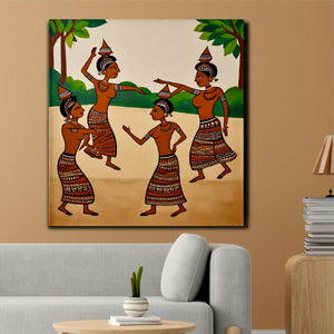 Echoes of Tradition Canvas Wall Art Stretched Frame Painting