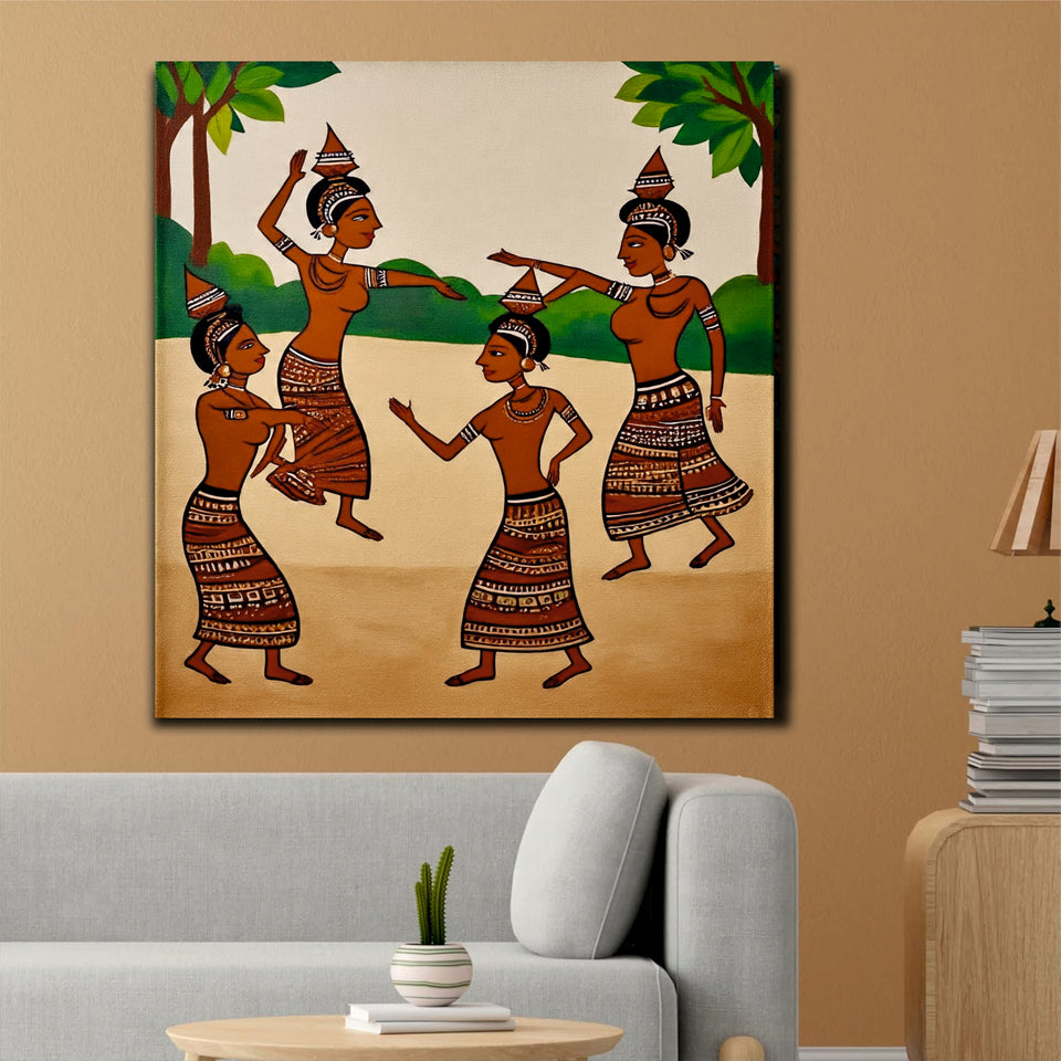 Echoes of Tradition Canvas Wall Art Stretched Frame Painting