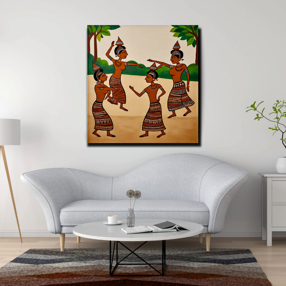 Echoes of Tradition Canvas Wall Art Stretched Frame Painting
