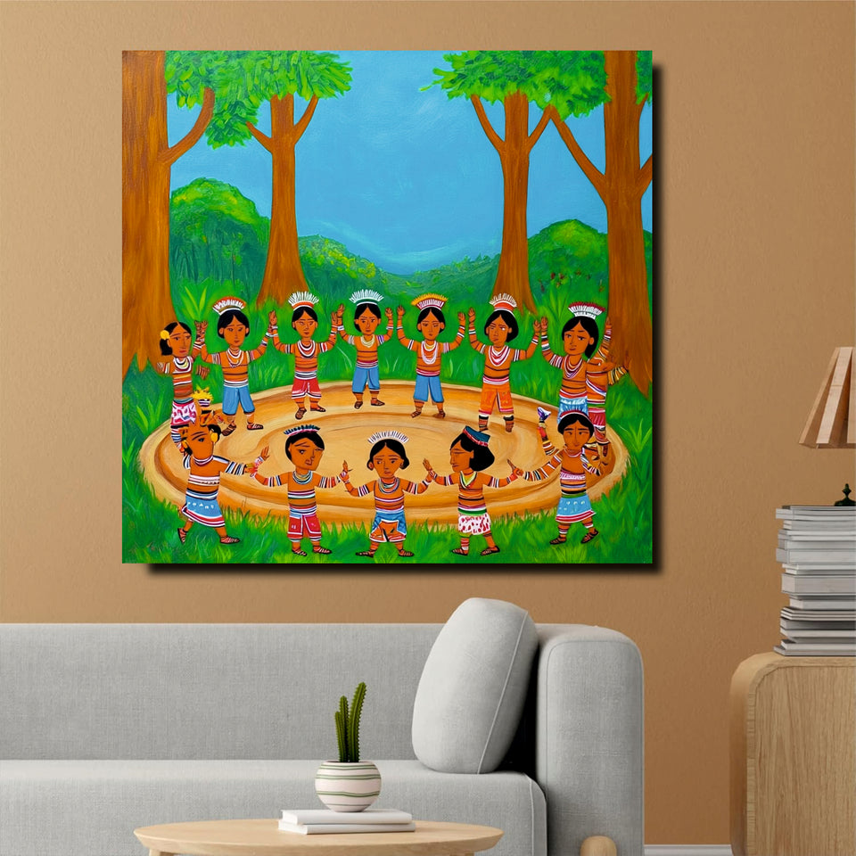 Sacred Grove Celebration Canvas Wall Art Stretched Frame Painting