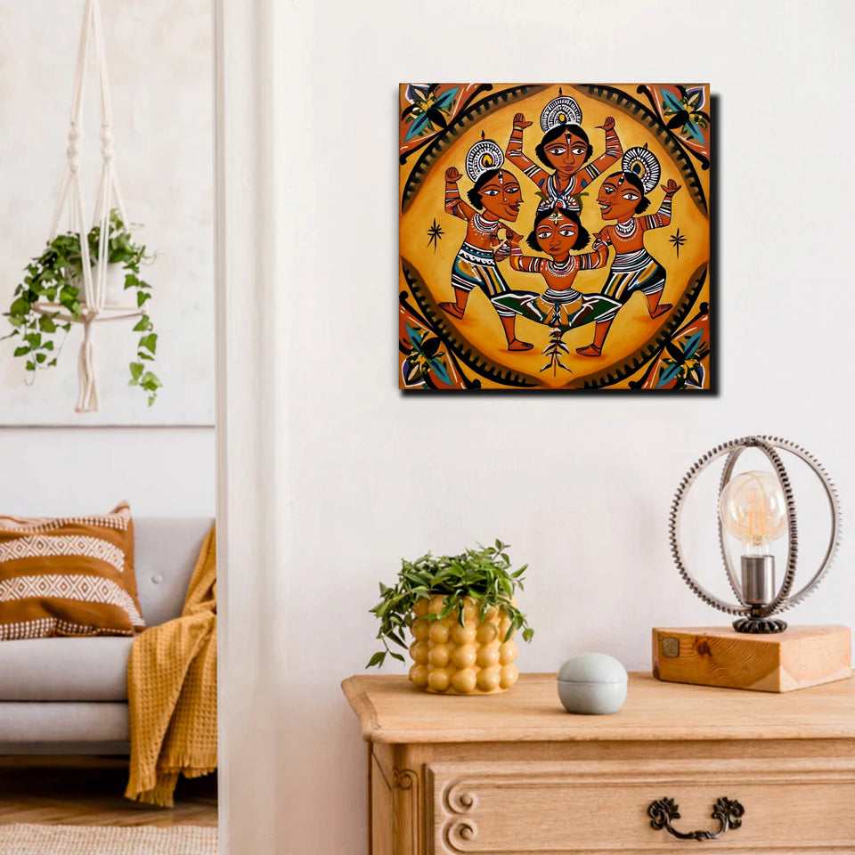 The Dancing Ancestors Canvas Wall Art Stretched Frame Painting