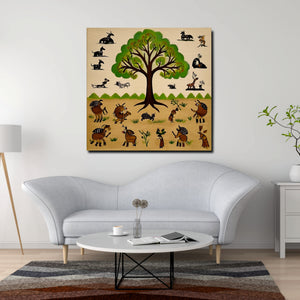 Tree of Traditions Canvas Wall Art Stretched Frame Painting