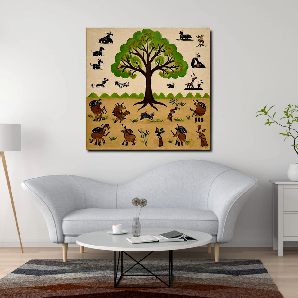 Tree of Traditions Canvas Wall Art Stretched Frame Painting