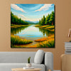Breathtaking Nature Canvas Stretched Frame – Beauty of Green & Blue