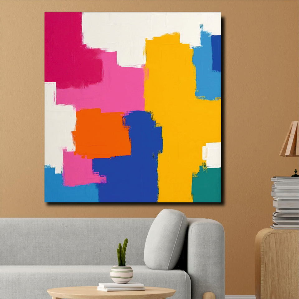 Bold & Expressive – Abstract Canvas Stretched Frame Painting