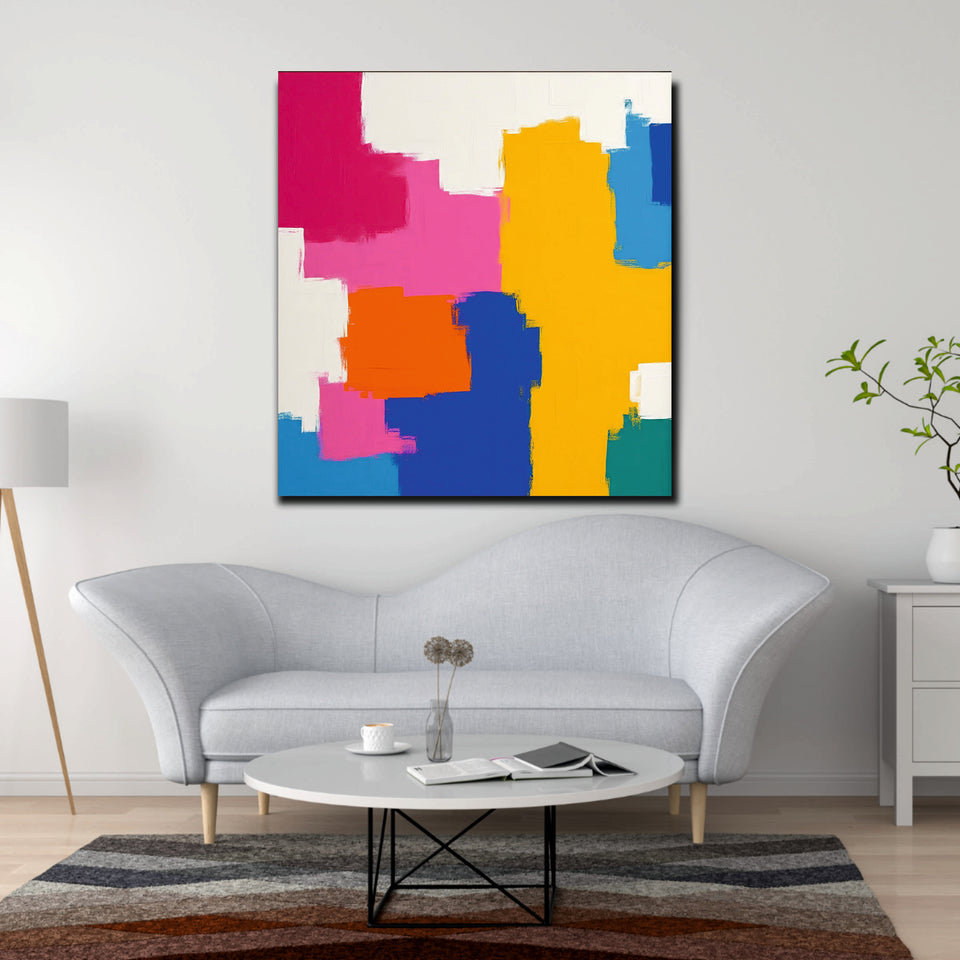 Bold & Expressive – Abstract Canvas Stretched Frame Painting