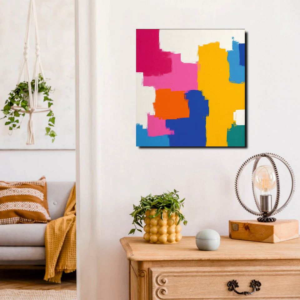 Bold & Expressive – Abstract Canvas Stretched Frame Painting