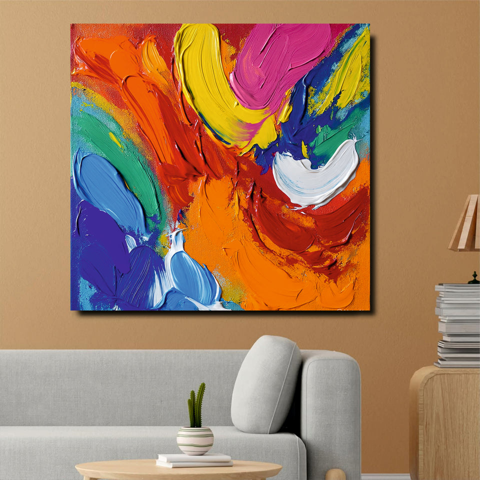 Modern Living – Abstract Canvas Wall Art Stretched Frame Painting