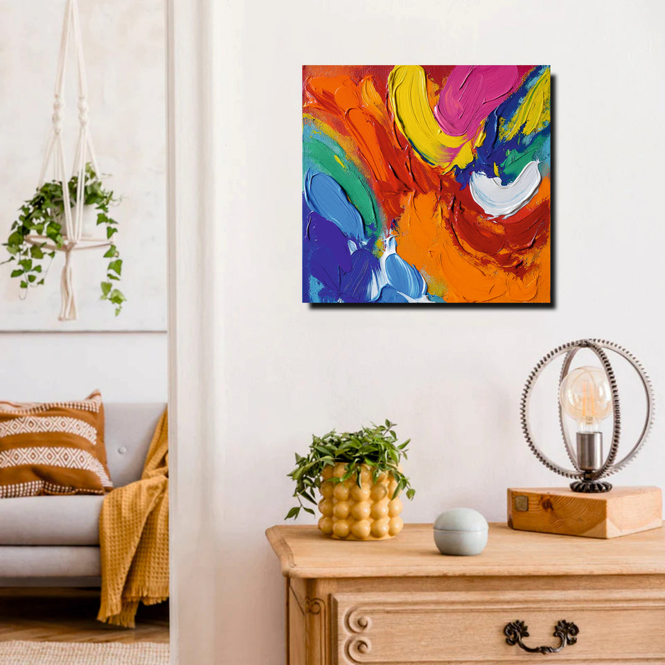 Modern Living – Abstract Canvas Wall Art Stretched Frame Painting