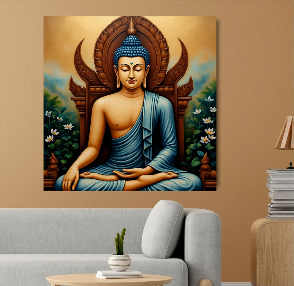 Inner Peace Painted in Warm Hues Canvas Wall Art Stretched Frame Painting