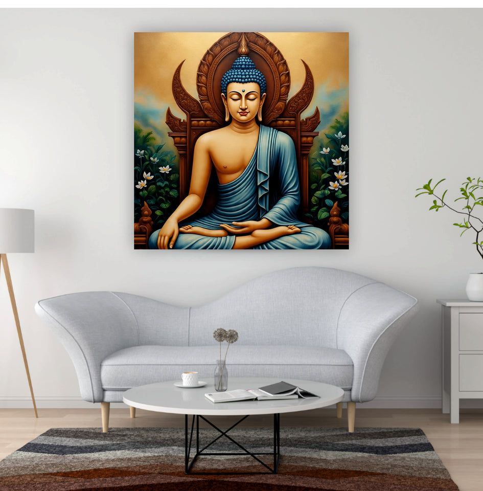 Inner Peace Painted in Warm Hues Canvas Wall Art Stretched Frame Painting