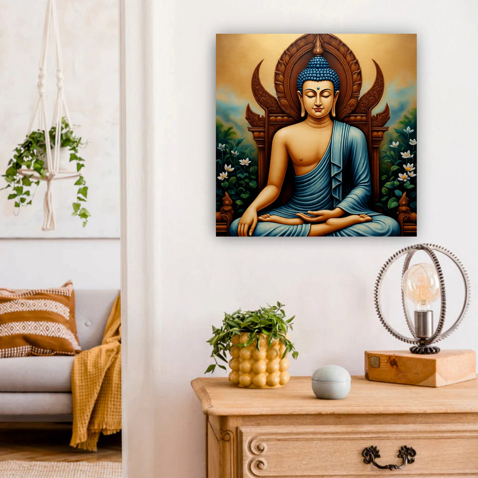 Inner Peace Painted in Warm Hues Canvas Wall Art Stretched Frame Painting