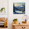 Golden Fields & Mountain Sunrise Canvas Stretched Frame – Nature Wall Art