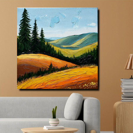 Himalayan Escape Canvas Stretched Frame Painting – Nature Lovers’ Wall Décor