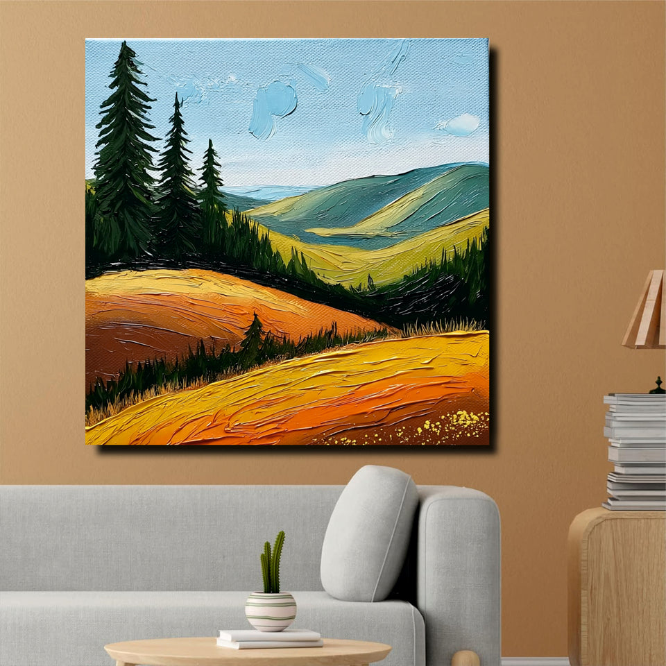 Himalayan Escape Canvas Stretched Frame Painting – Nature Lovers’ Wall Décor