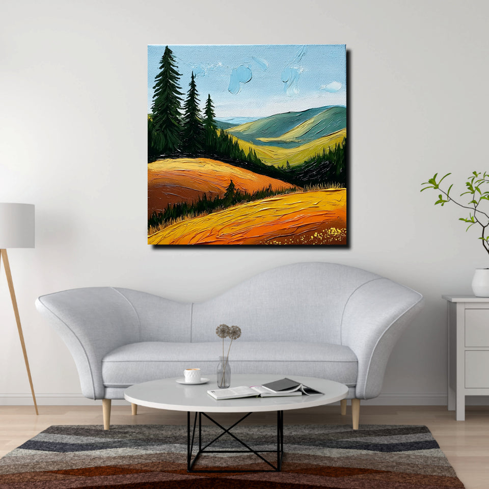 Himalayan Escape Canvas Stretched Frame Painting – Nature Lovers’ Wall Décor