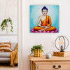 Meditative Calm: Buddha in Orange Canvas WAll Art Stretched Frame Painting