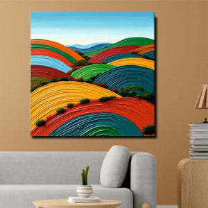 Geometric Nature-Inspired Canvas Stretched Frame – Modern Wall Art for Home & Office