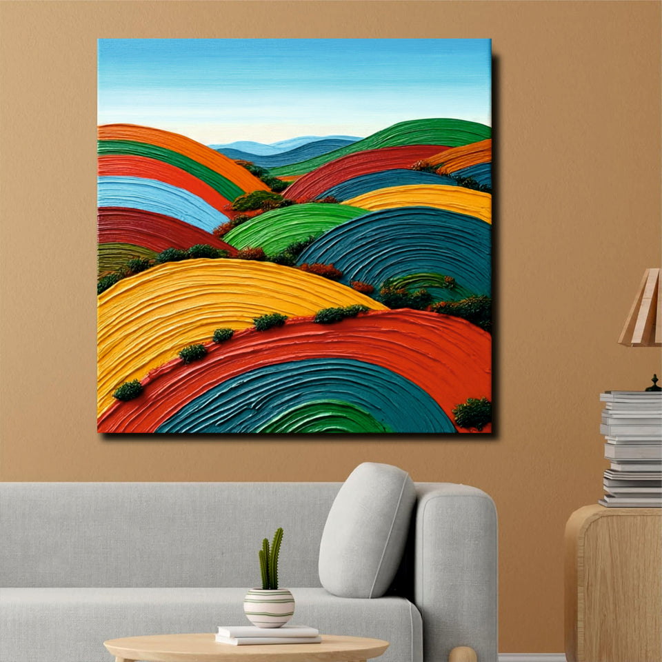 Geometric Nature-Inspired Canvas Stretched Frame – Modern Wall Art for Home & Office