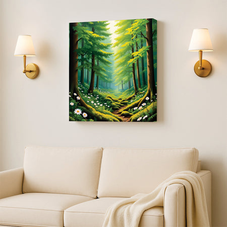 Forest of Tranquility — Let your space breathe in peace Canvas Wall Art Stretched Frame Painting