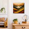 Peaceful Valley & Mountain Canvas Wall Art Stretched Frame – Rustic Modern Home Accent