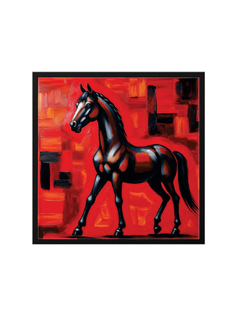 The Warrior’s Companion canvas Wall Art Black Frame Painting