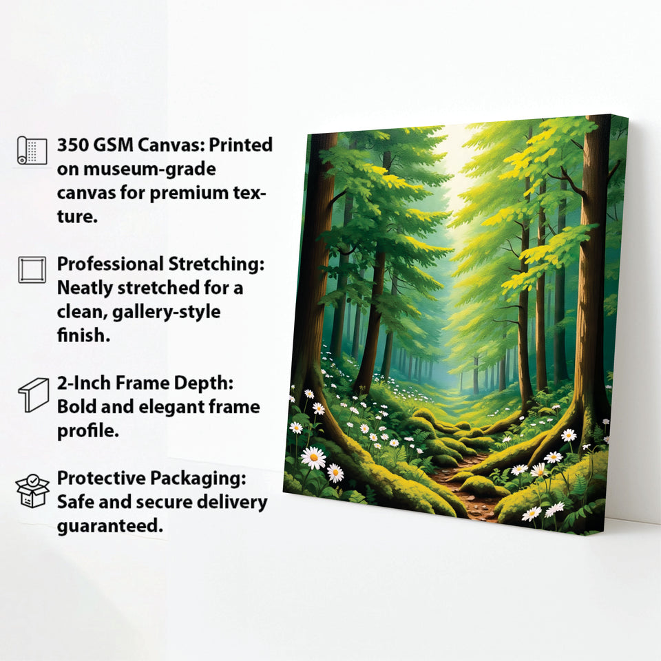 Forest of Tranquility — Let your space breathe in peace Canvas Wall Art Stretched Frame Painting