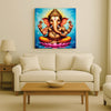Divine Remover of Obstacles — Ganesha Illuminates Your Path Canvas Wall Art Stretched Frame Paiting